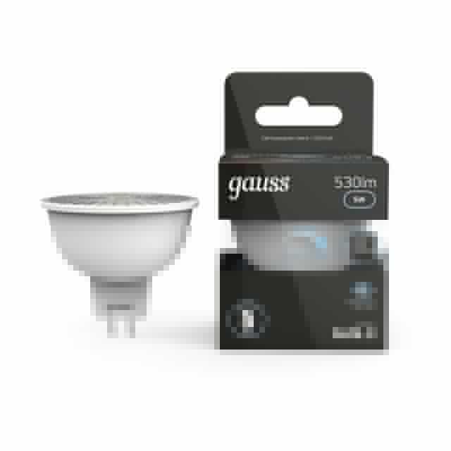 Лампа светодиодная Black 5Вт MR16 софит 4100К нейтр. бел. GU5.3 530лм диммир. GAUSS 101505205-D