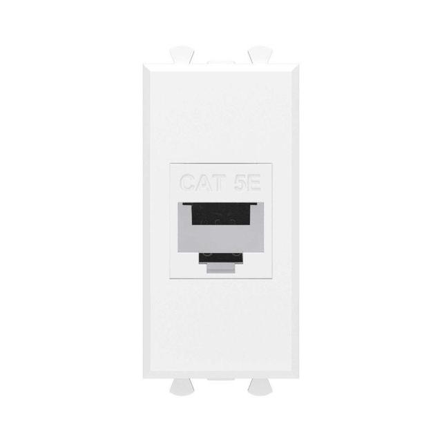 Розетка компьютерная 1мод. Avanti "Белое облако" RJ45 кат.5E без шторок модульная механизм DKC 4400661