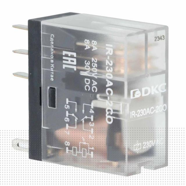 Реле одиночное 230В AC 2 прекидн. контакта DKC IR-230AC-2CO