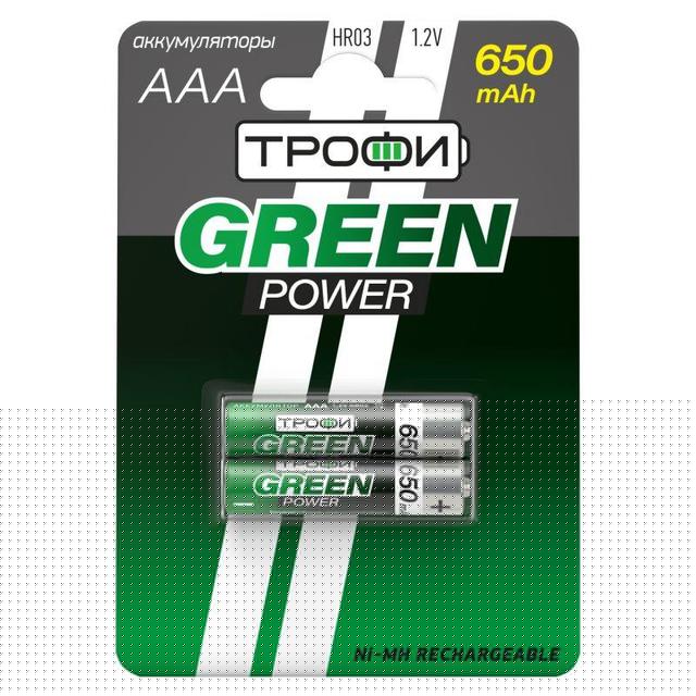 Аккумулятор AAA/HR03 650мА.ч HR03-2BL (блист.2шт) Трофи Б0019499