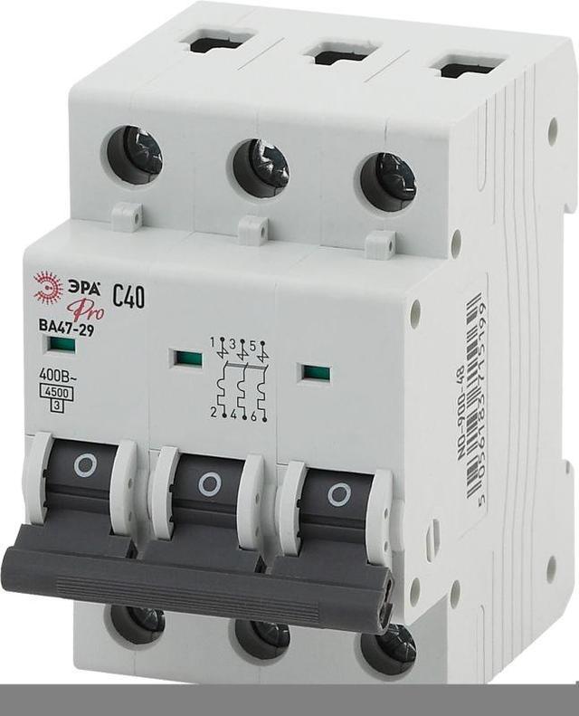 Выключатель автоматический модульный 3п C 40А ВА47-29 Pro NO-900-48 ЭРА Б0031780