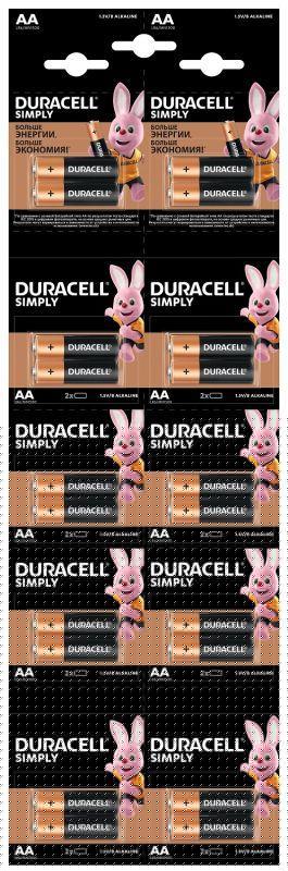 Элемент питания алкалиновый AA/LR6 LR6-2BL Basic 2х10 5010608 (блист.20шт) Duracell Б0051815
