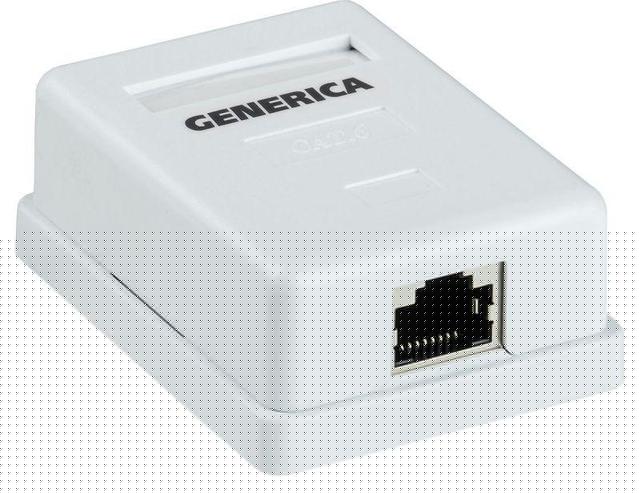 Розетка компьютерная 1-м ОП RJ45 кат.5E FTP GENERICA CS2-1C5EF-12-G