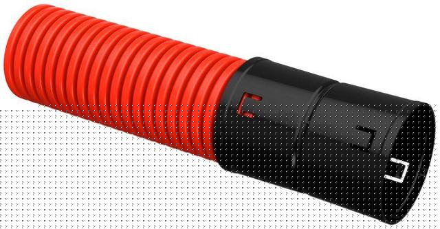 Труба гофрированная двустенная ПНД гибкая d90мм с муфтой красн. (уп.50м) IEK CTG12-090-K04-050-R