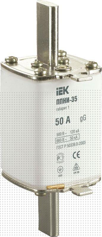 Вставка плавкая ППНИ-35 50А габарит 1 IEK DPP30-050