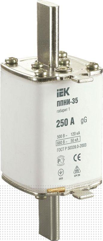 Вставка плавкая ППНИ-35 250А габарит 1 IEK DPP30-250