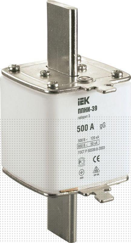 Вставка плавкая ППНИ-39 500А габарит 3 IEK DPP50-500