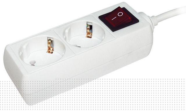 Удлинитель 2х3м с заземл. 16А IP20 У02К 2P+PE 250В 3х1 с выкл. IEK WYP10-16-02-03-ZK-N