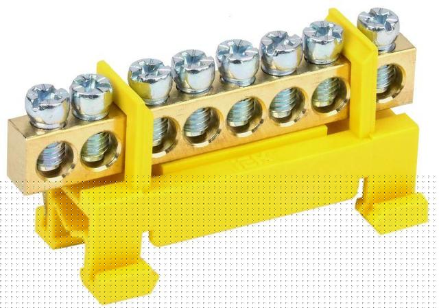 Шина PE "земля" на DIN-изол. "Стойка" ШНИ-6х9-8-С-Ж IEK YNN10-69-8P-K05