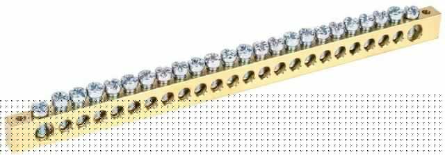 Шина PEN "земля-ноль" 8х12мм 24/2 (24группы/крепеж по краям) IEK YNN21-24-100