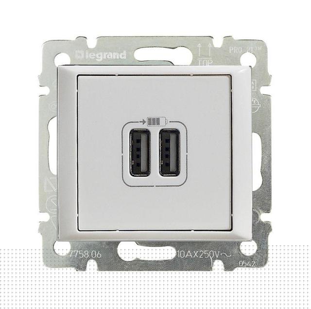 Розетка USB 2-м СП Valena механизм бел. (DIY-упак.) Leg 694370