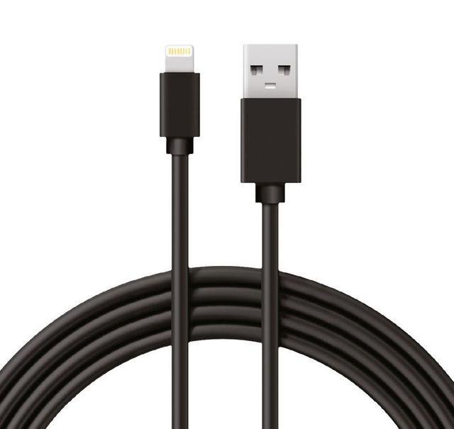 Кабель USB-Lightning 2А 1м черн. ПВХ Rexant 18-7050