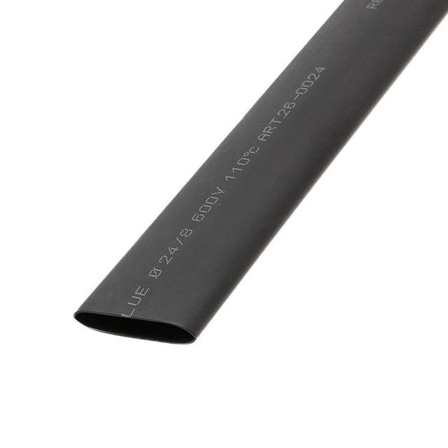 Трубка термоусадочная тонкостен. 24.0/8.0 с клеем (3:1) 1м черн. Rexant 26-0024