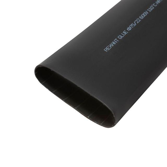 Трубка термоусадочная тонкостен. 75.0/22.0 с клеем (3:1) 1м черн. Rexant 26-0075