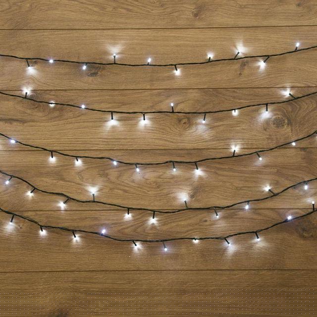Гирлянда светодиодная "Твинкл Лайт" 15м 120LED бел. 6.9Вт 220-240В IP20 с контроллером 8 режимов провод ПВХ темн. зел. Neon-Night 303-055