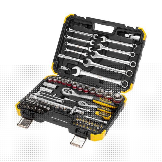 Набор инструментов 1/2 1/4 CrV 82 предмета пластик. кейс Kranz KR-66-6682