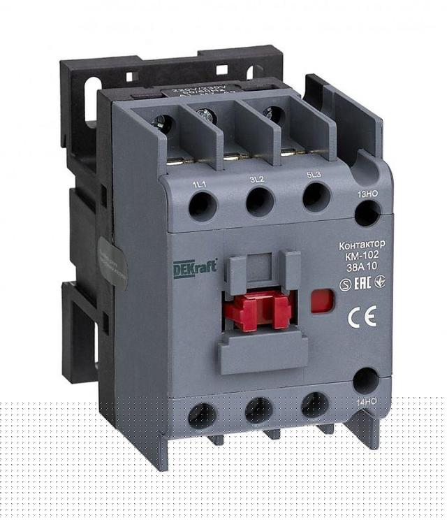 Контактор КМ-102 38А кат. 48В AC 1НЗ AC-3 AC-4 DEKraft 22310DEK