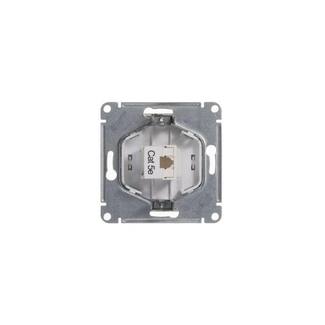 Розетка компьютерная 1-м СП Glossa RJ45 кат.5E механизм бел. SE GSL000181K