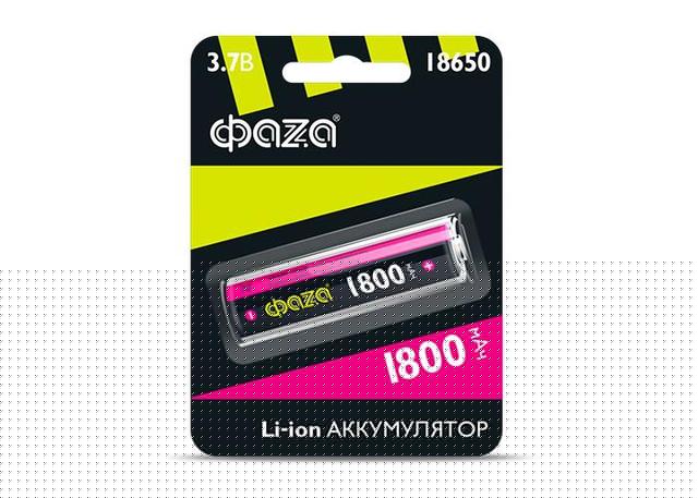 Аккумулятор 18650 3.7В Li-Ion 1800мА.ч без платы защиты ФАZА 5008045