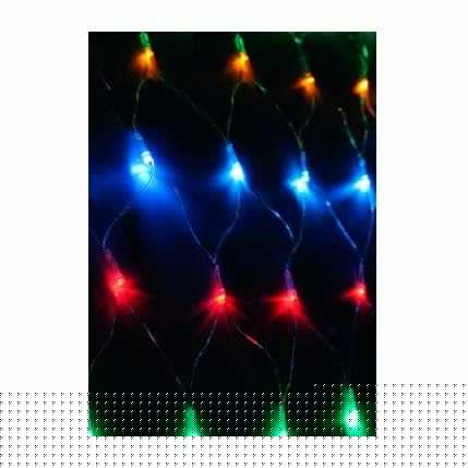 Гирлянда Сеть 320LED 2.3х2.1м с контроллером (разные режимы мигания) провод 2.1м IP20 мультиколор Космос KOC_NET320LED_RGB