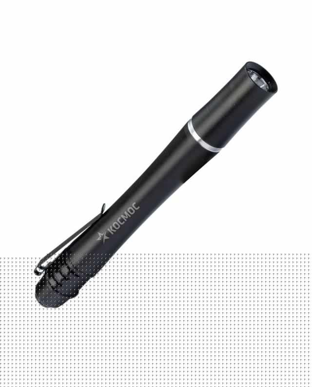 Фонарь ручной 0.5ВтLED 2xAAА корпус алюминий зажим для крепления КОСМОС KOS106B