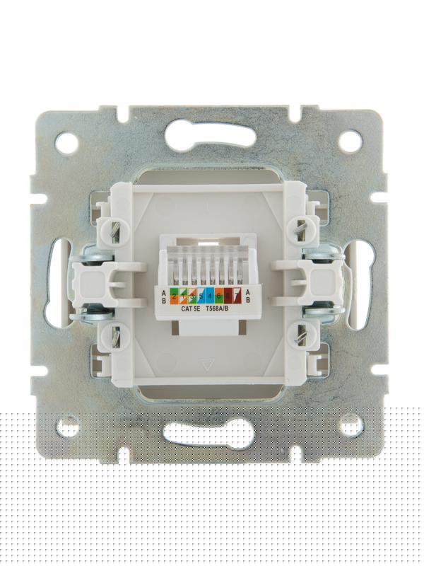 Розетка компьютерная СП Rain RJ45 16А IP20 механизм бел. LEZARD 703-0288-139