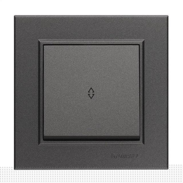 Переключатель проходной 1-кл. СП Karea 10А IP20 дым. металлик Makel 56050005