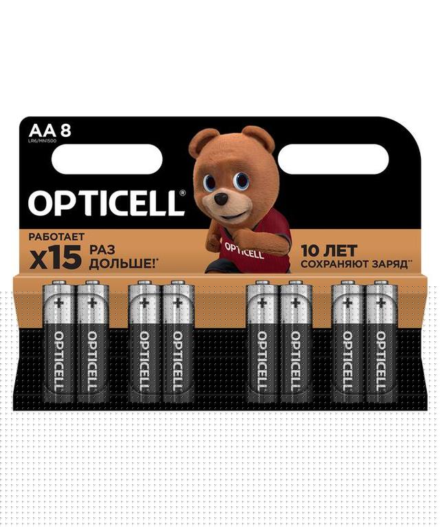 Элемент питания алкалиновый AA/LR6 (блист. 8шт) Basic Opticell 5051008