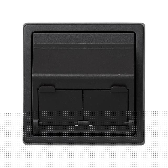 Адаптер на 2 RJ45(12) коннектора 75528; 75540; 75541; 75544-39 75542-30 наклонный Simon73 Loft графит 73086-62